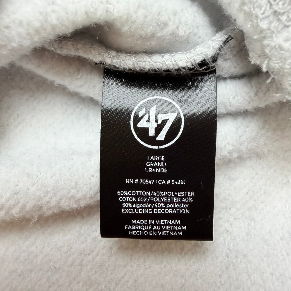 47 Brand Cincinnati Bengals Mens Large Colorblock Hoodie Grey Black NFL GCF23B - Picture 4 of 9